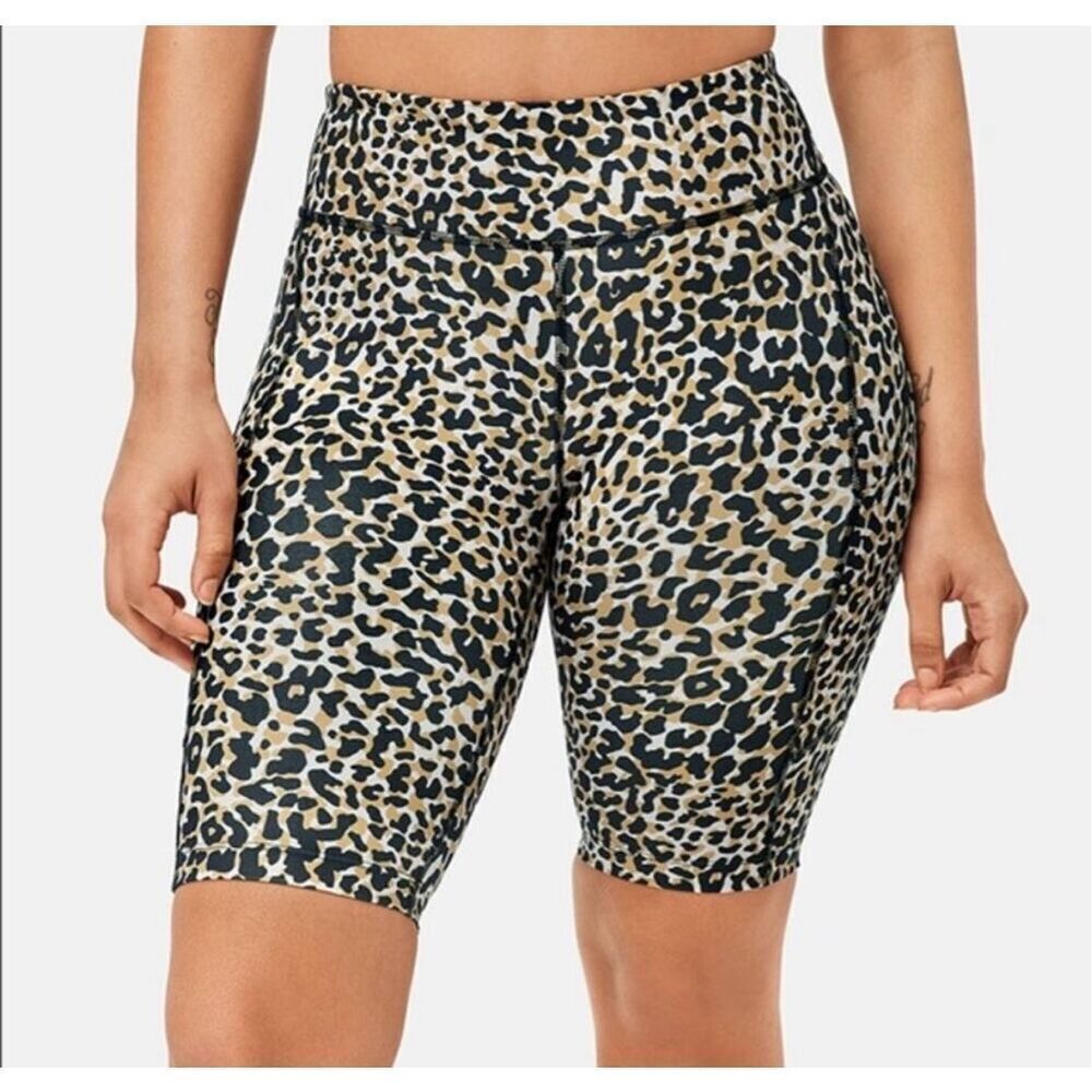 Outdoor Voices Zoom 10 Inch Leopard Compression Shorts Size XS NWT